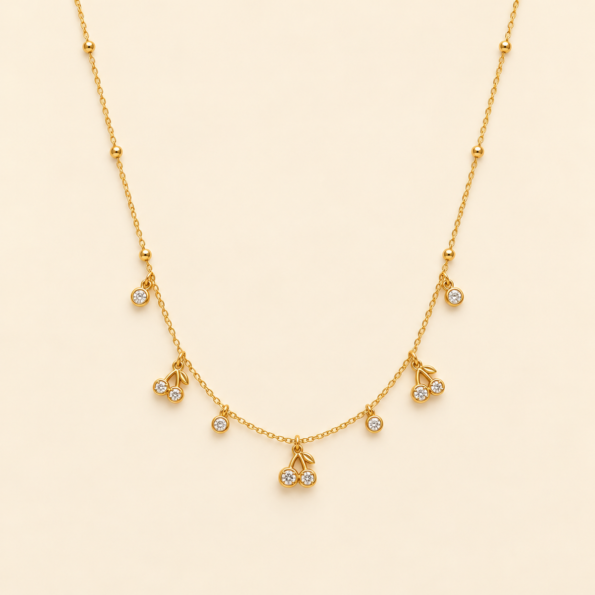 Diamond Cherry Rhinestone Necklace