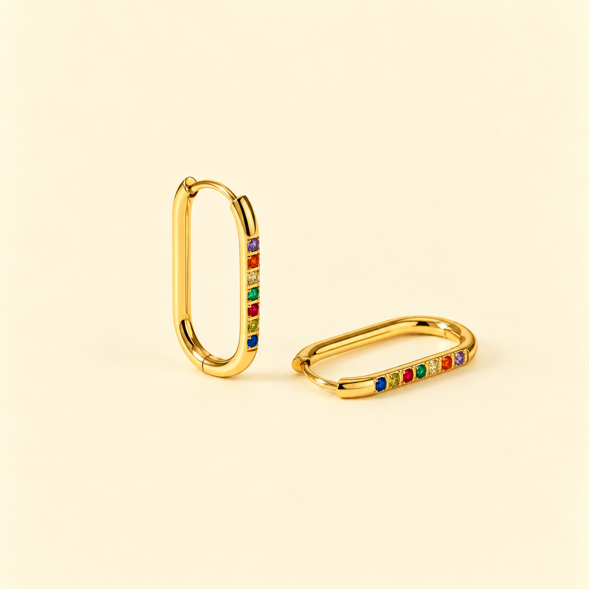 Colored Diamond Hoop Earrings