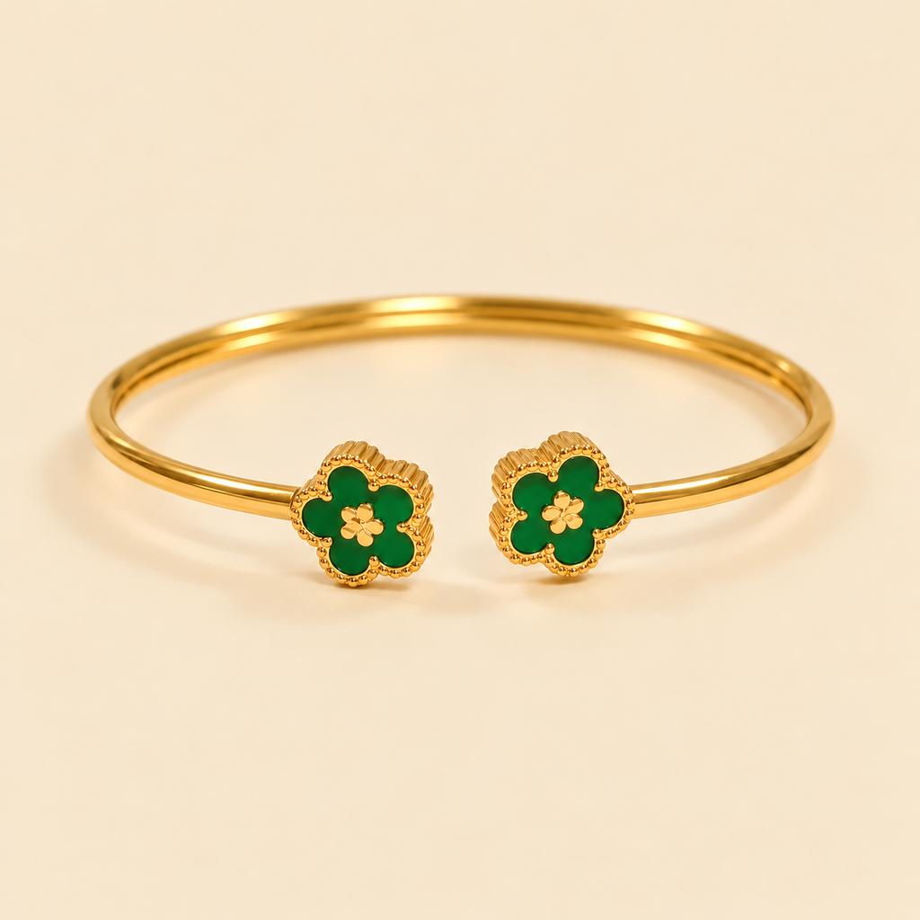 Retro Plant Cuff Green Bracelet