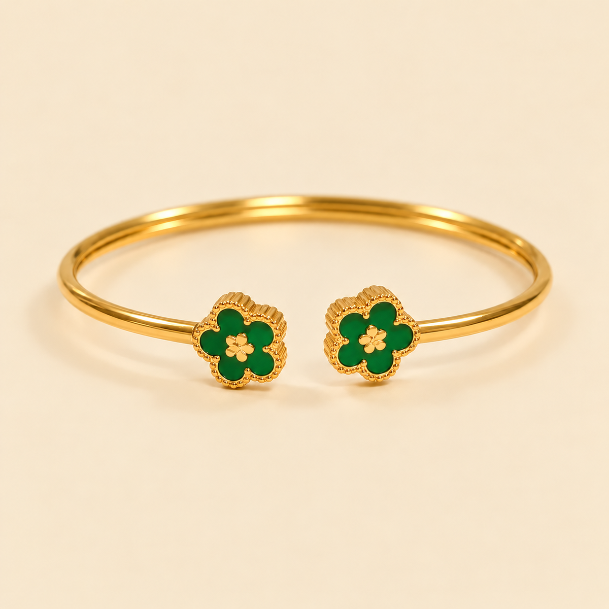 Retro Plant Cuff Green Bracelet