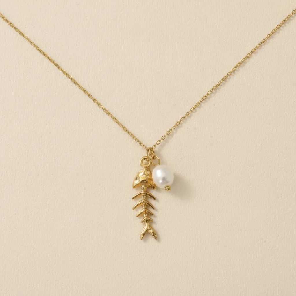 Fish Bone Pendant Necklace