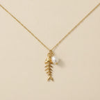 Fish Bone Pendant Necklace