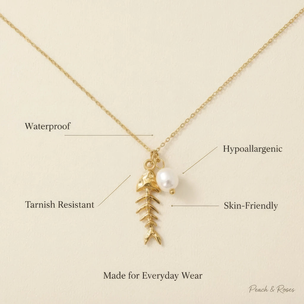 Fish Bone Pendant Necklace