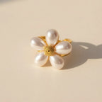 Flower Pearl Open Ring