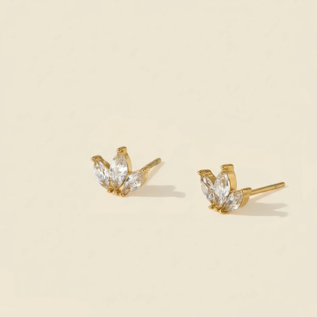 Flowers Heart Water Drop Stud Earrings