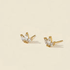 Flowers Heart Water Drop Stud Earrings