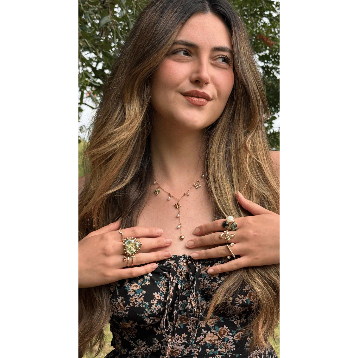 Four Leaf Clover Zircon Necklace