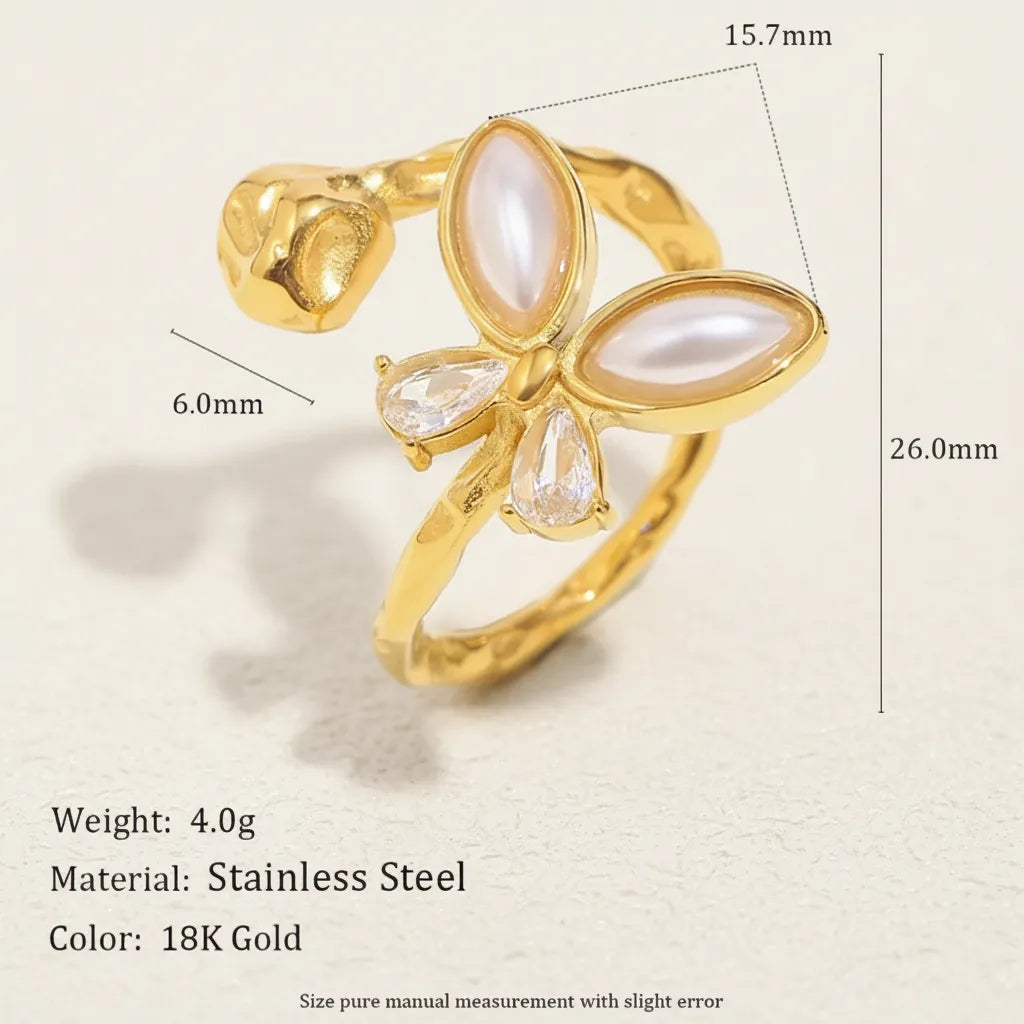 Geometric Butterfly Open Ring