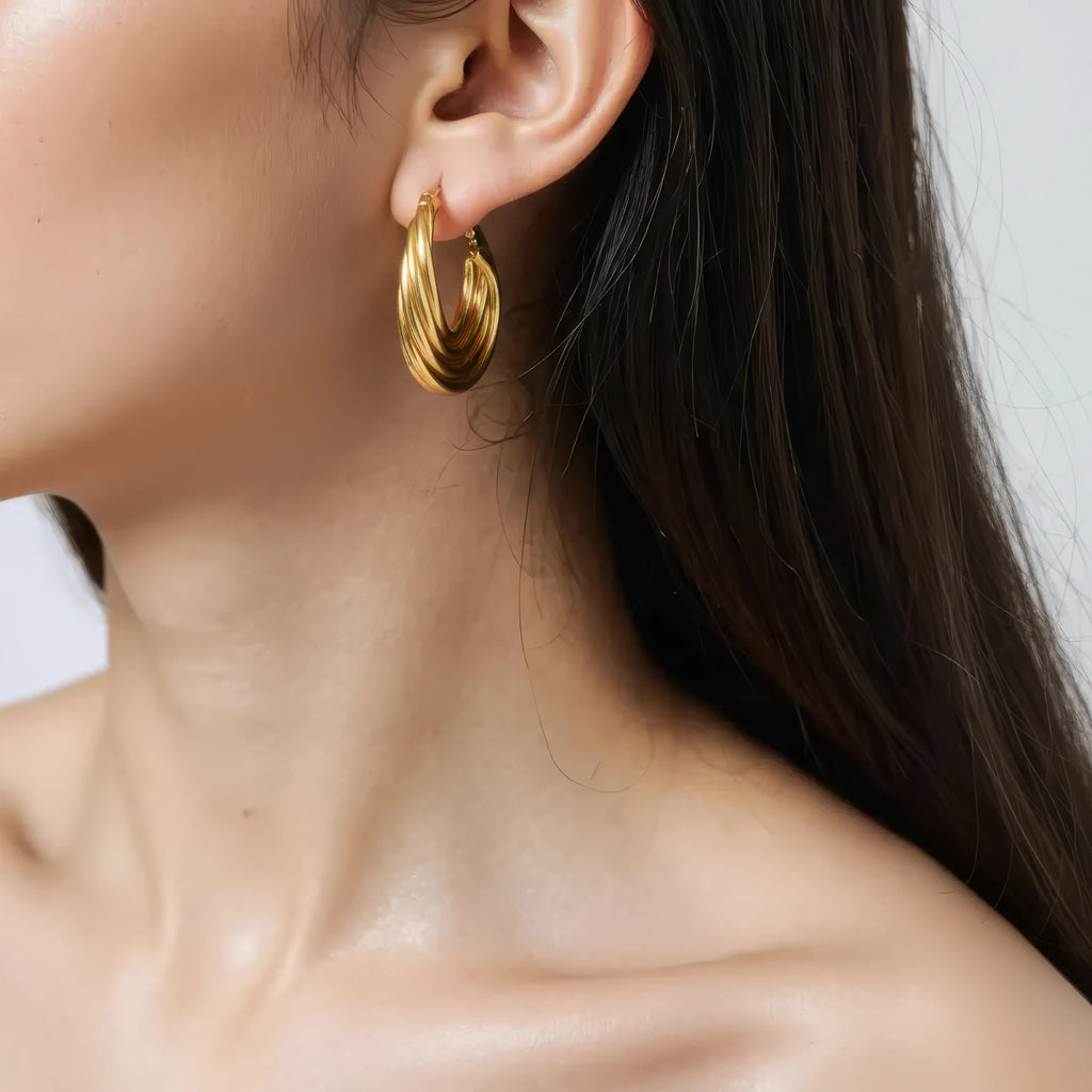 Golden Twist Hoops