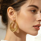 Golden Twist Hoops