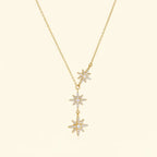 Triple Starburst Drop Necklace