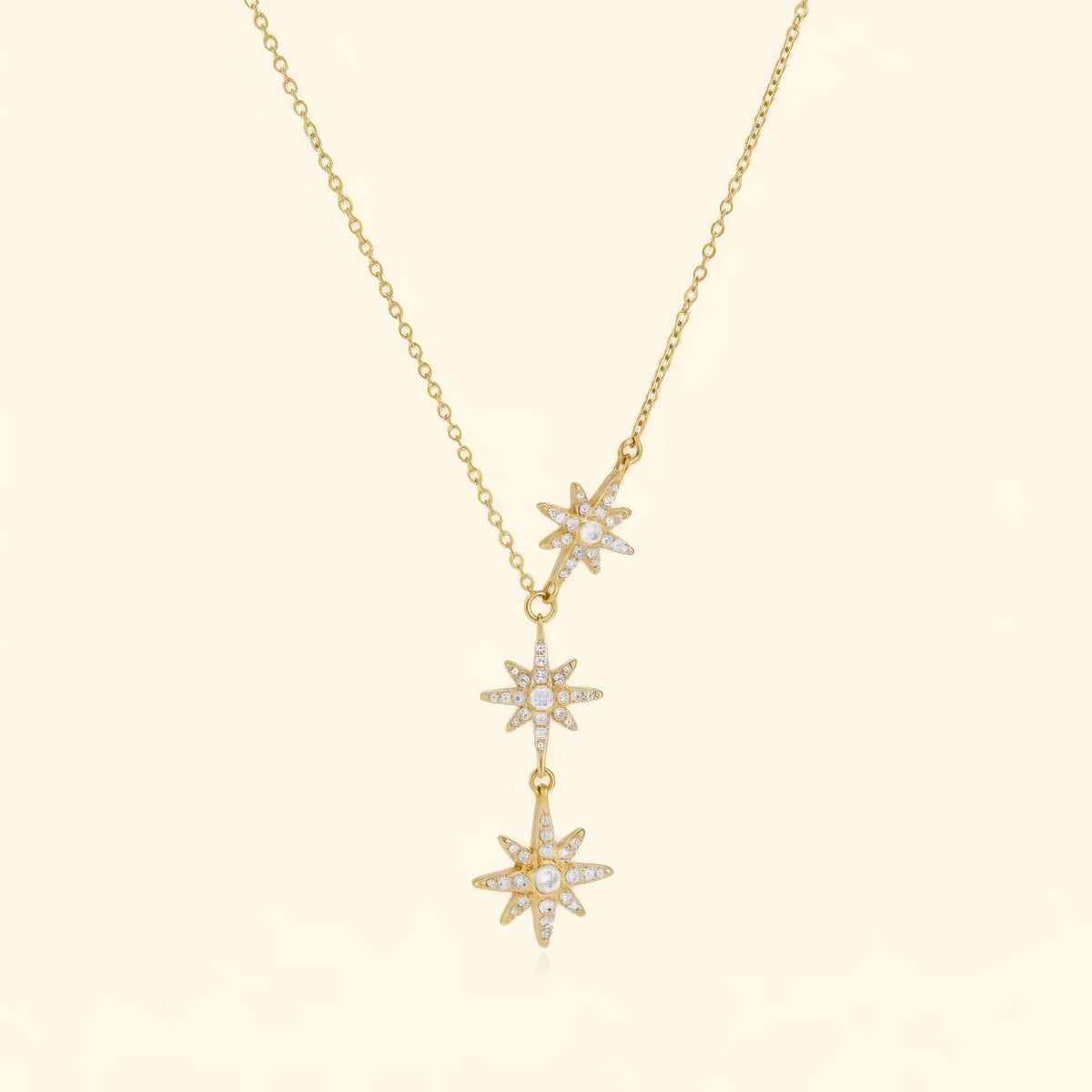 Triple Starburst Drop Necklace