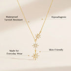 Triple Starburst Drop Necklace