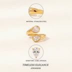 Geometric Waterdrop Open Ring