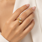 Geometric Waterdrop Open Ring