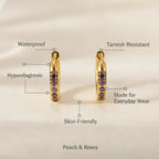 Purple Diamond Stud Earrings