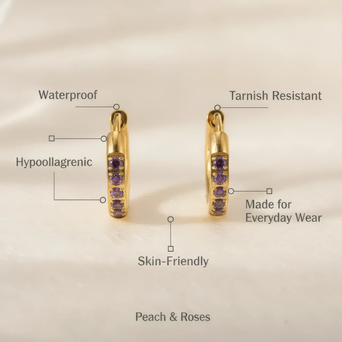 Purple Diamond Stud Earrings