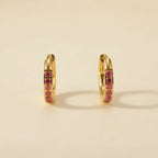 Geometric Rose Red Stud Earrings
