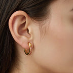 Geometric Rose Red Stud Earrings