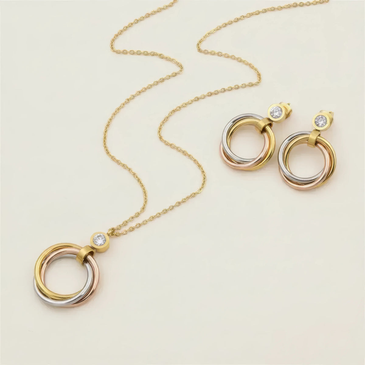 Peachy Golden Silver Rose Set