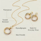Peachy Golden Silver Rose Set