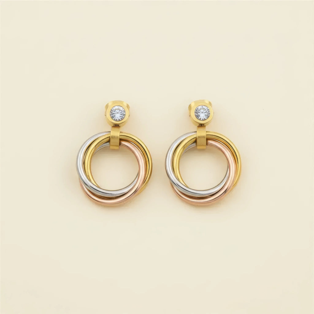 Peachy Golden Silver Rose Set