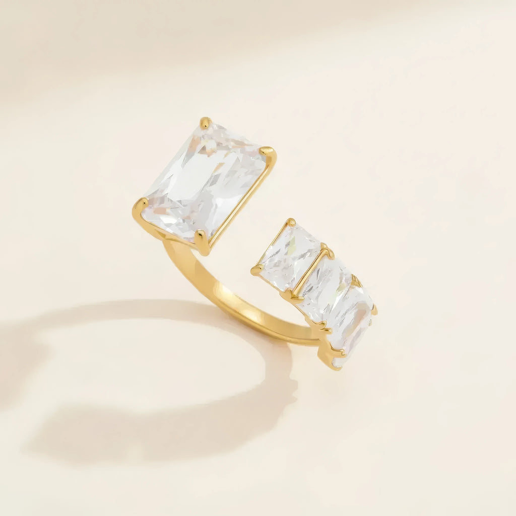 Geometric Zircon Ring