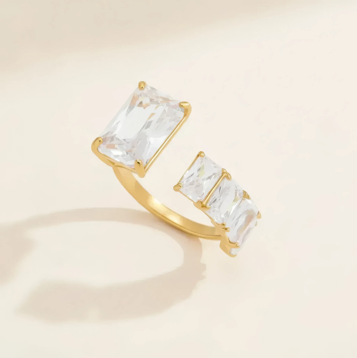Geometric Zircon Ring