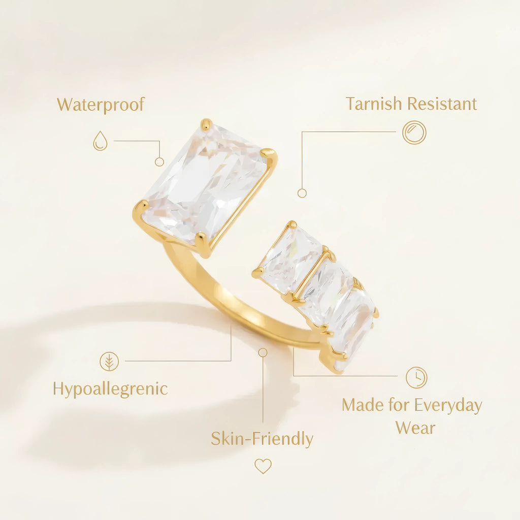Geometric Zircon Ring