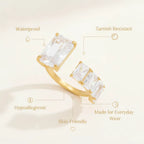 Geometric Zircon Ring
