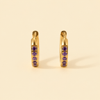 Purple Diamond Stud Earrings