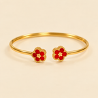 Retro Plant Cuff Red Bracelet