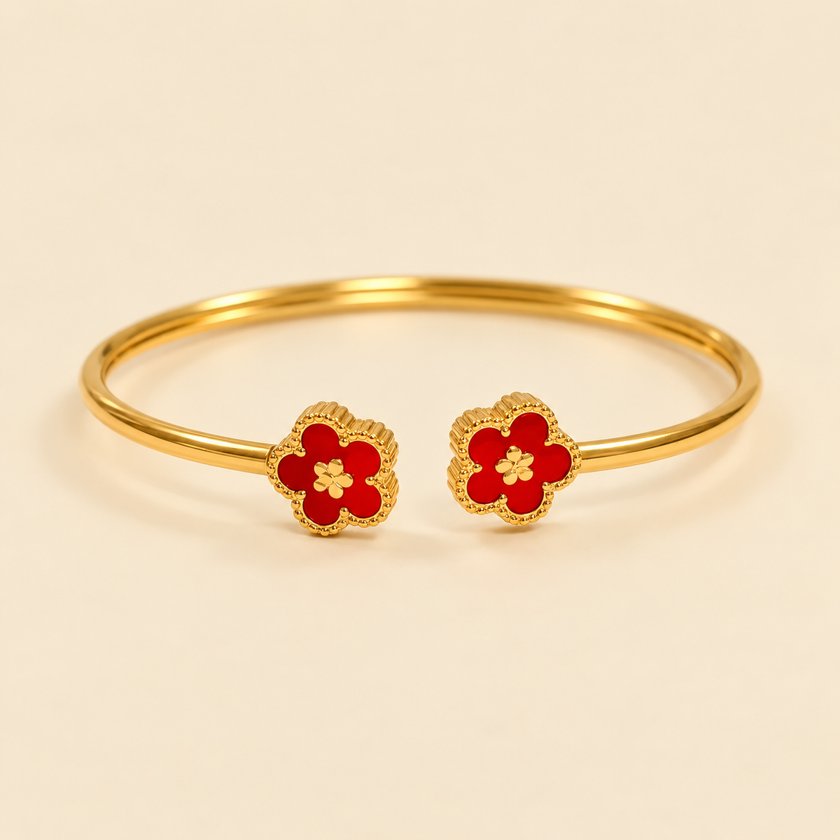 Retro Plant Cuff Red Bracelet