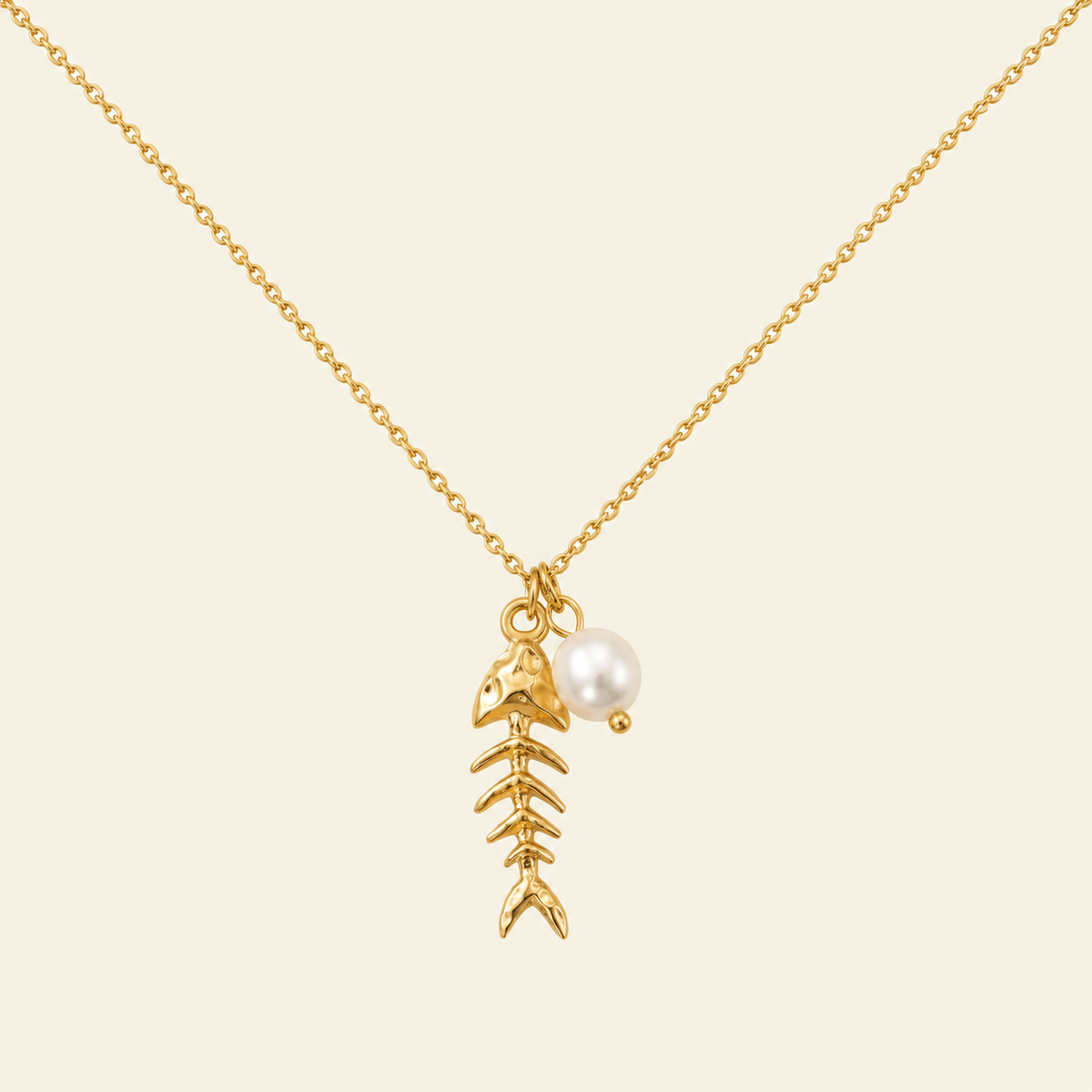 Fish Bone Pendant Necklace