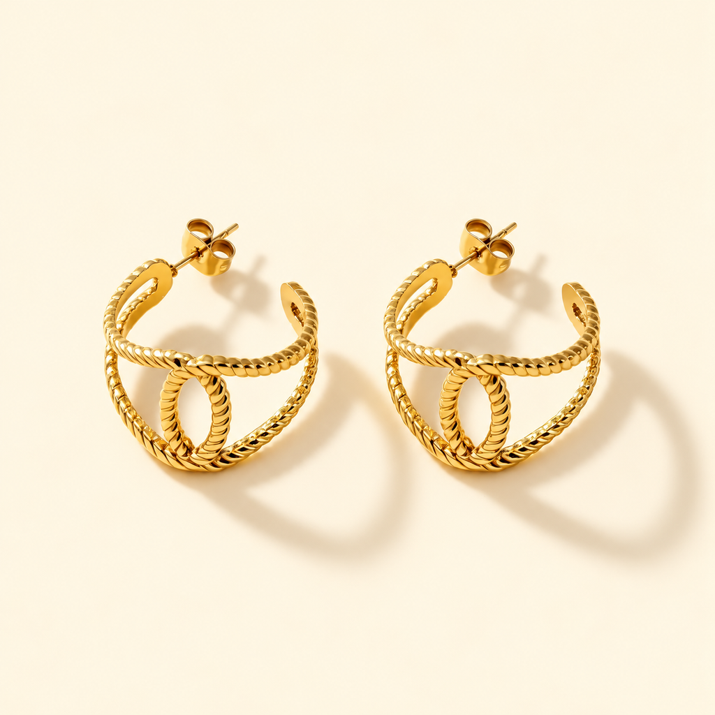 Elegant layered Skully Earrings