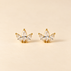 Flowers Heart Water Drop Stud Earrings
