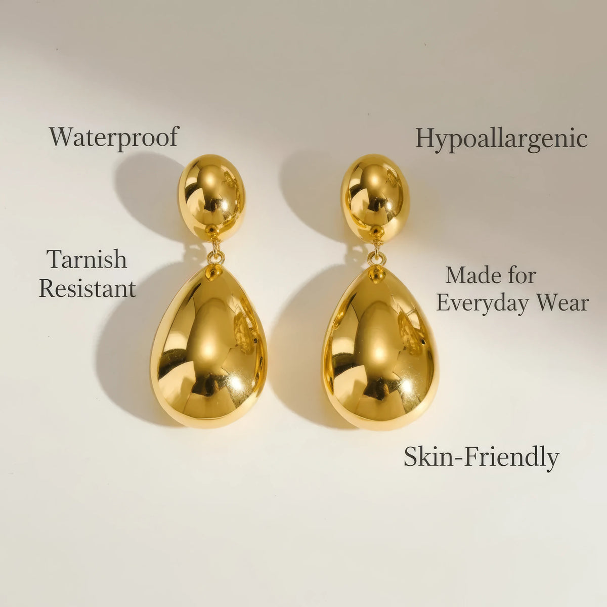 Peach Water Droplets Stud Earrings