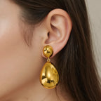 Peach Water Droplets Stud Earrings