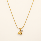 Golden Cherry Pendant Necklace