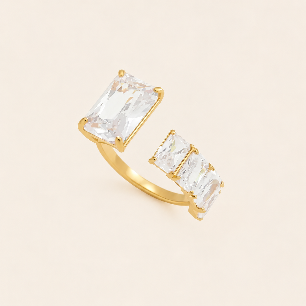 Geometric Zircon Ring