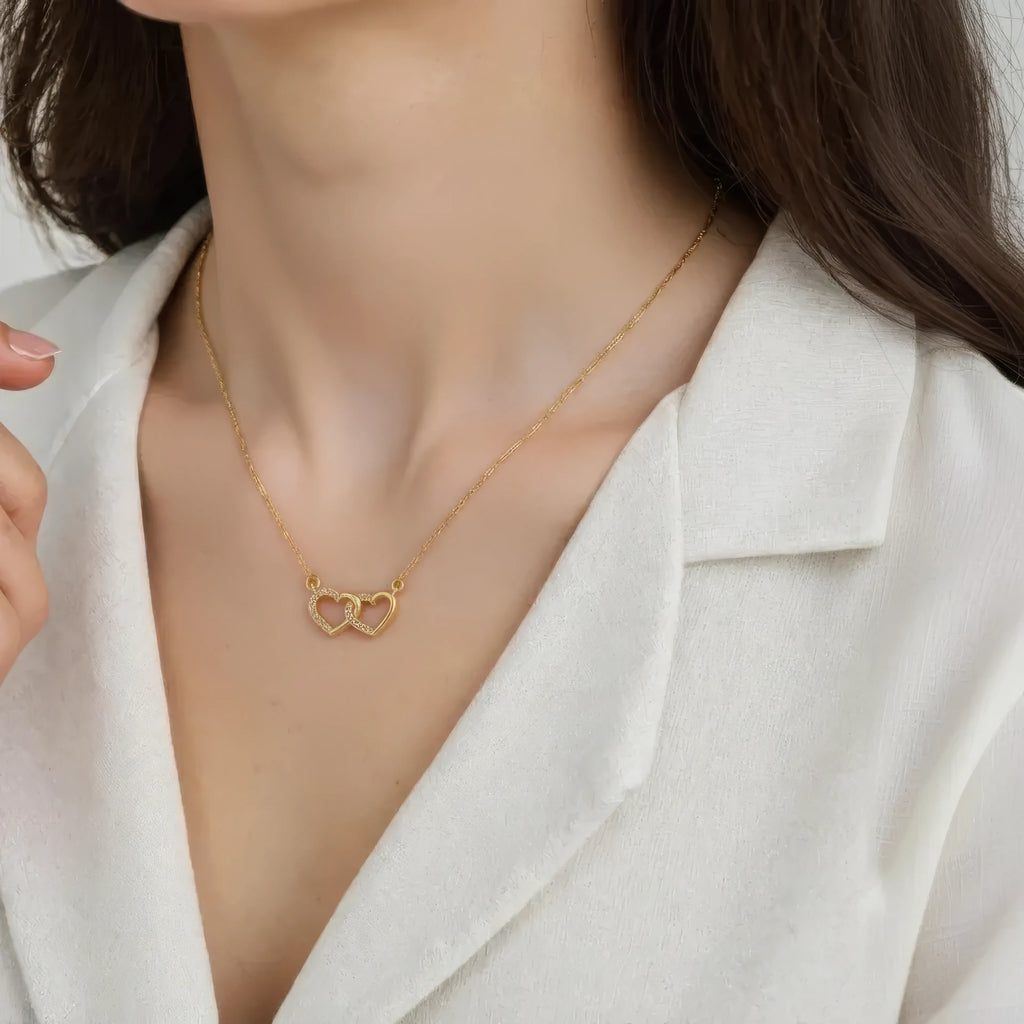 Two Heart Pendant Necklace