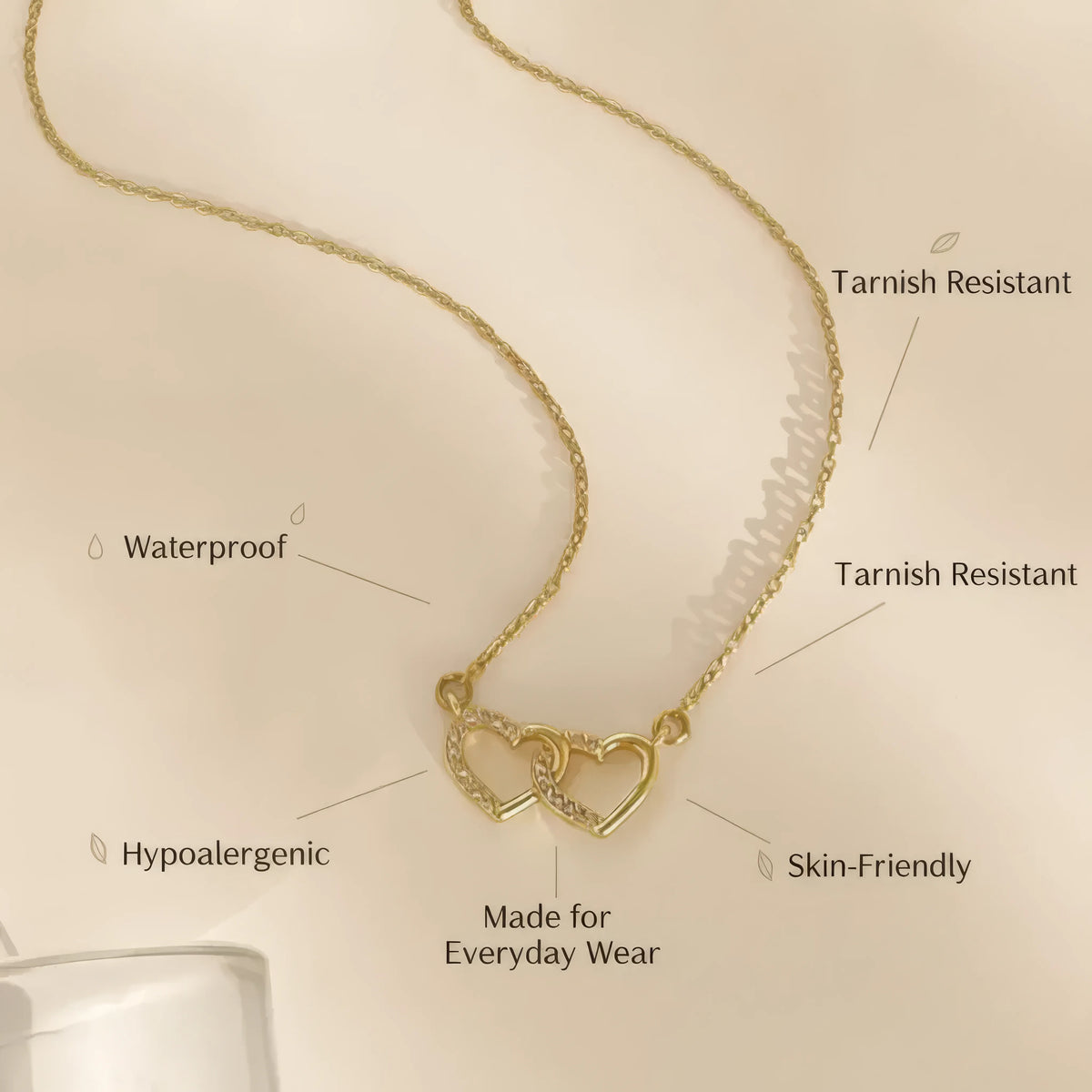 Two Heart Pendant Necklace