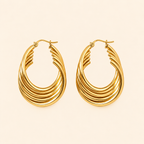Golden Twist Hoops