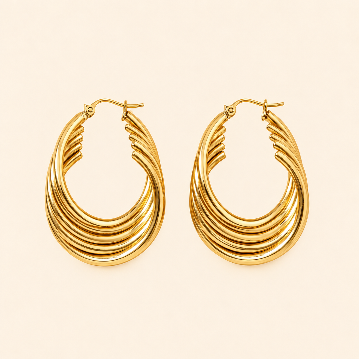 Golden Twist Hoops