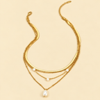 Golden Cascade Pearl Necklace