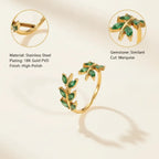 Vintage Touch Leaf Zircon Open Ring