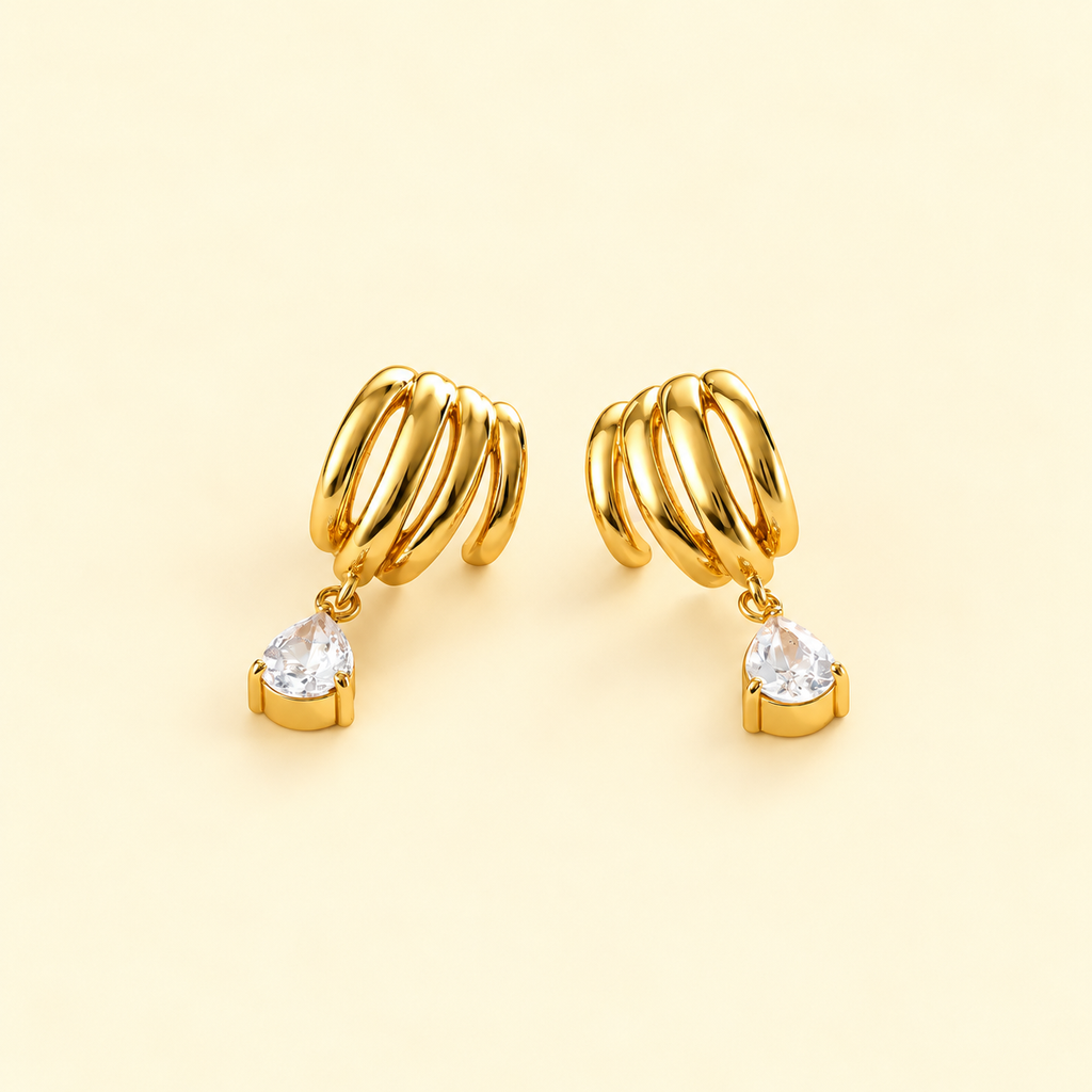 Water Droplets Stud Earrings