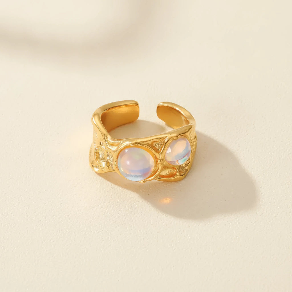 French Moonstone Open Ring