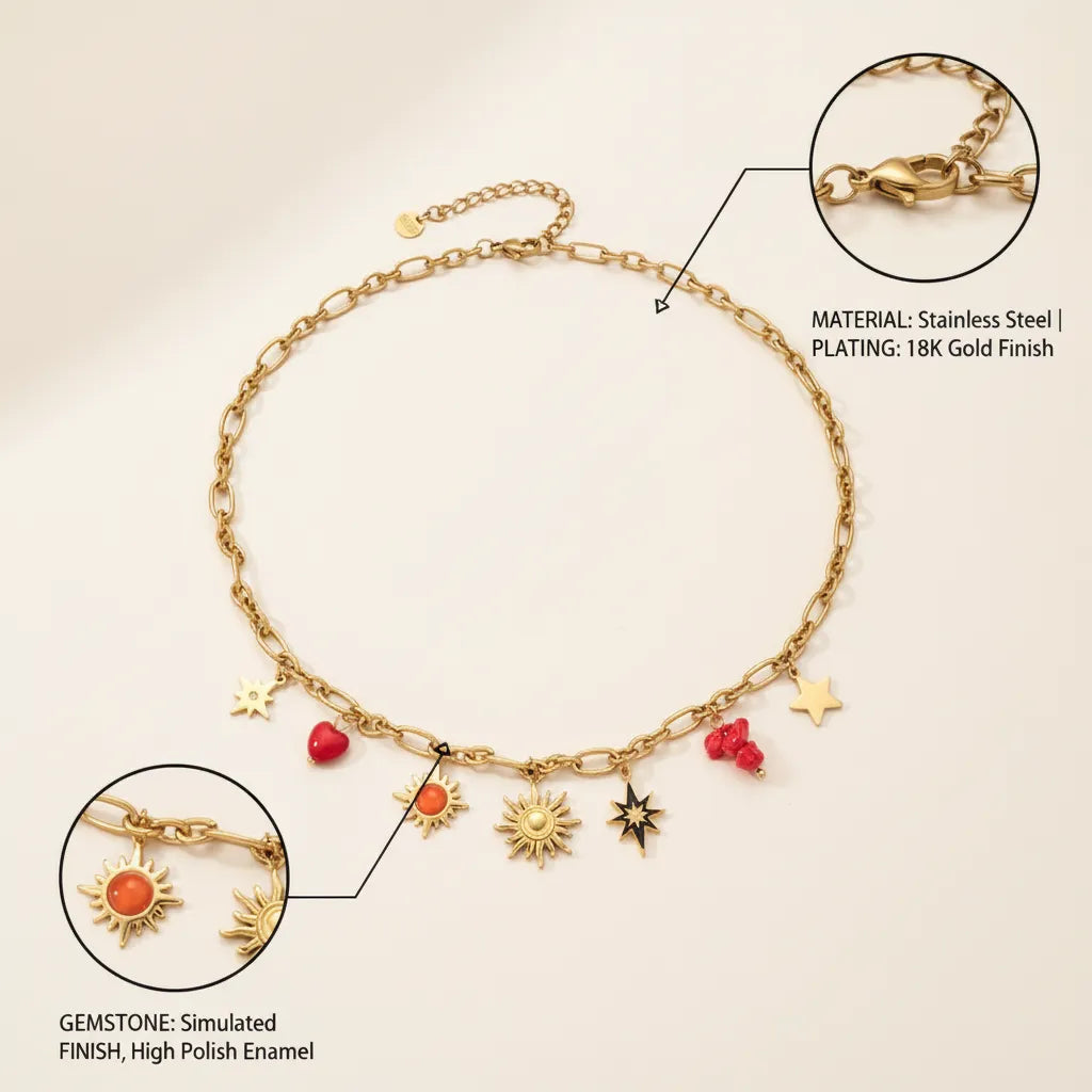 Multi-Charm pendants Necklace