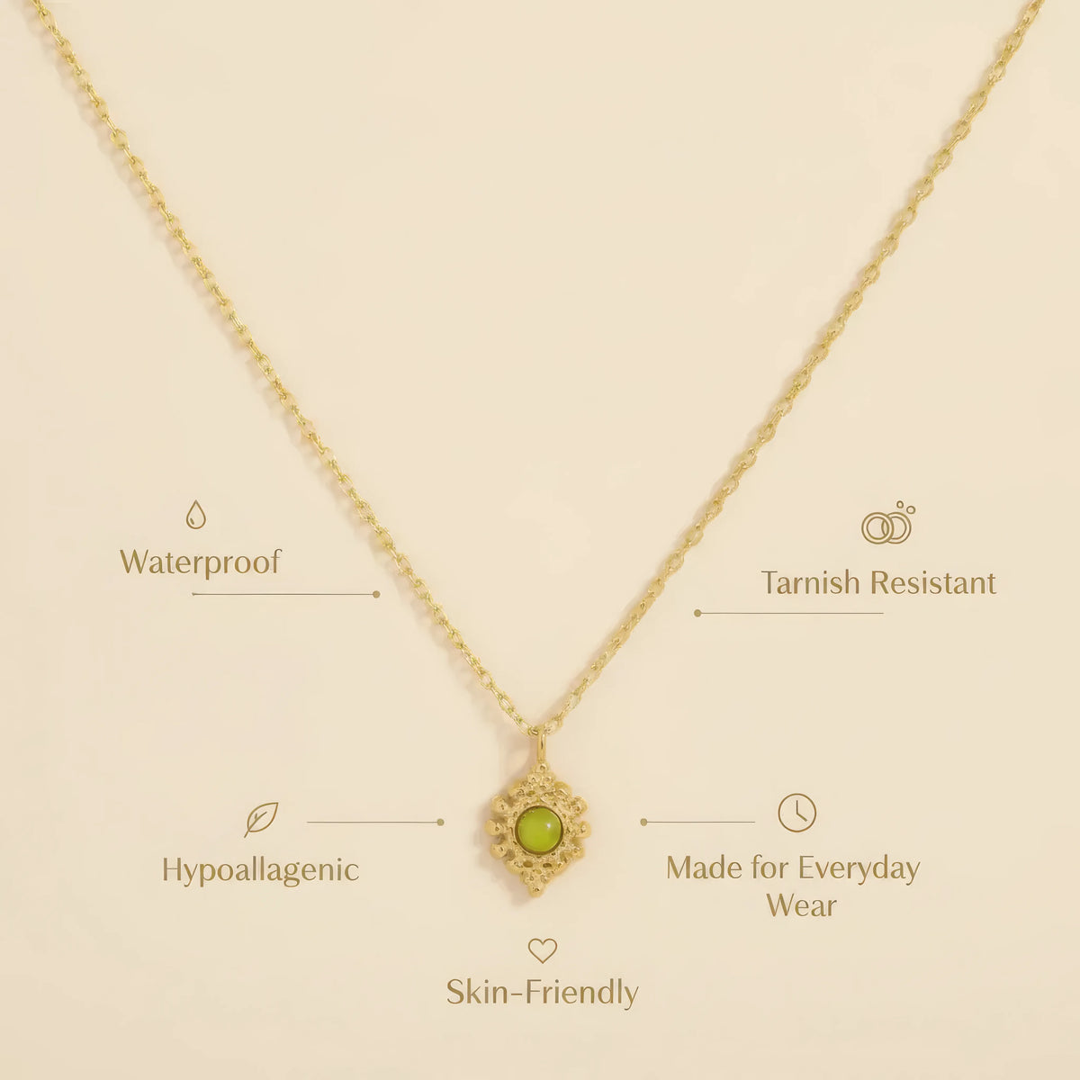 Natural Stone Pendant Necklace